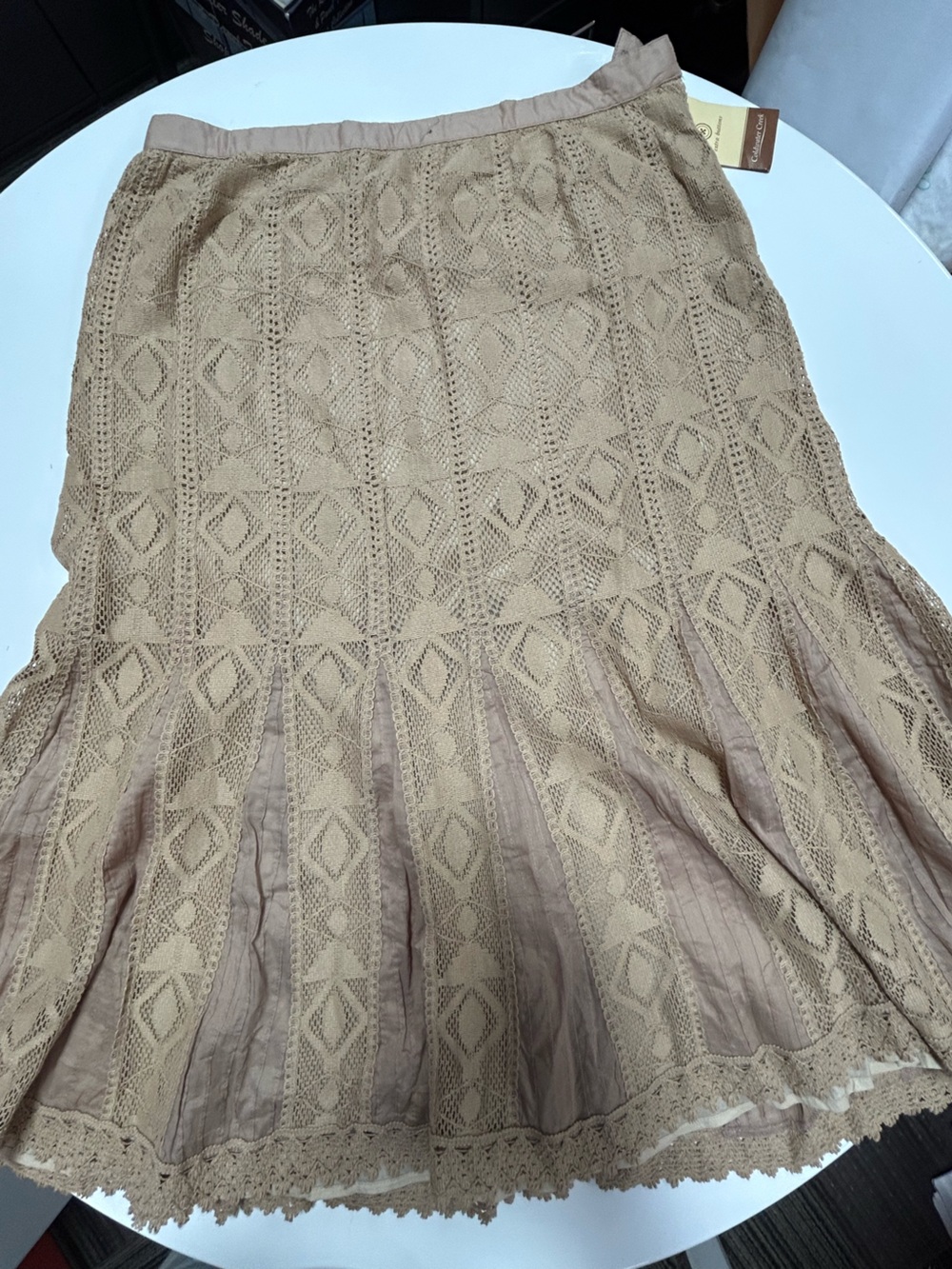 NWT Coldwater Creek Bohemian lace midi skirt size P8
